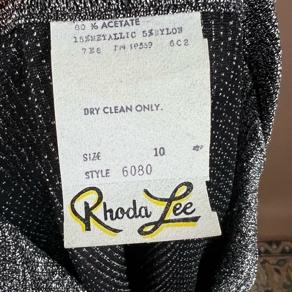 Vintage Metallic Silver and Black Collared Shirt with Matching Skirt Set - Picture 9 of 10